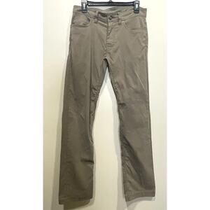 prAna Breathe Slim Fit Pants Men's Sz 30X32 Tan Hiking Casual Stretch Chino Camp